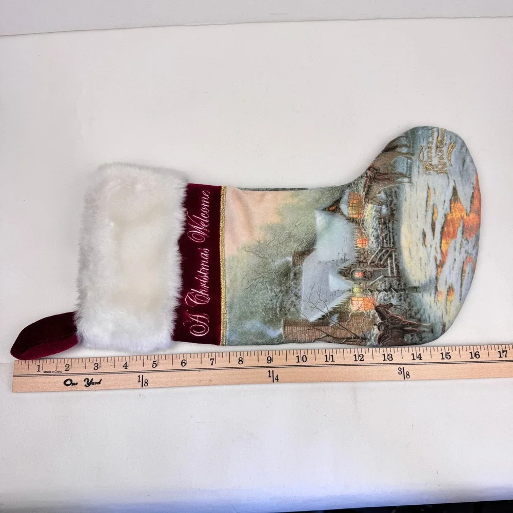 Vtg 2005 Thomas Kinkade Limited Treasures A Christmas Welcome Stocking Snow